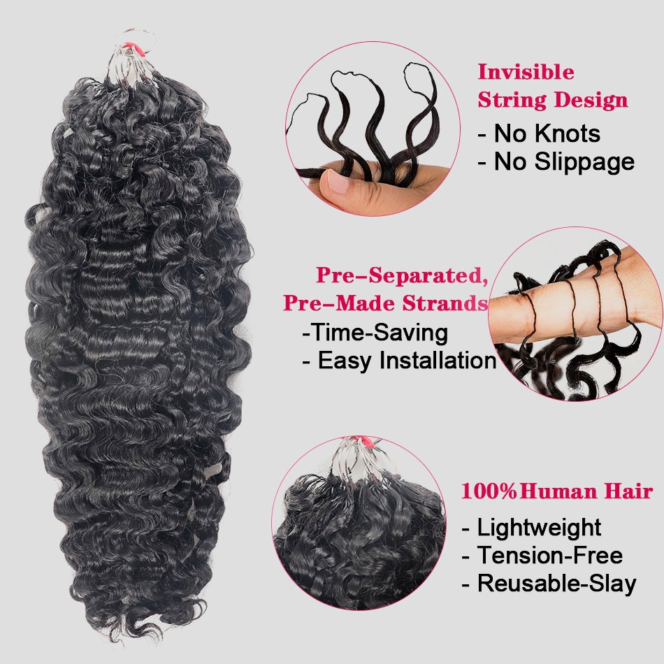 Raw Burmese Curly Feather Crochet Hair