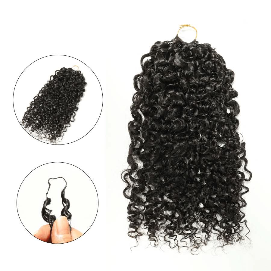Raw Burmese Curly Feather Crochet Hair